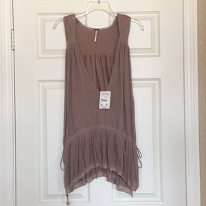 Oversized boho side tie top